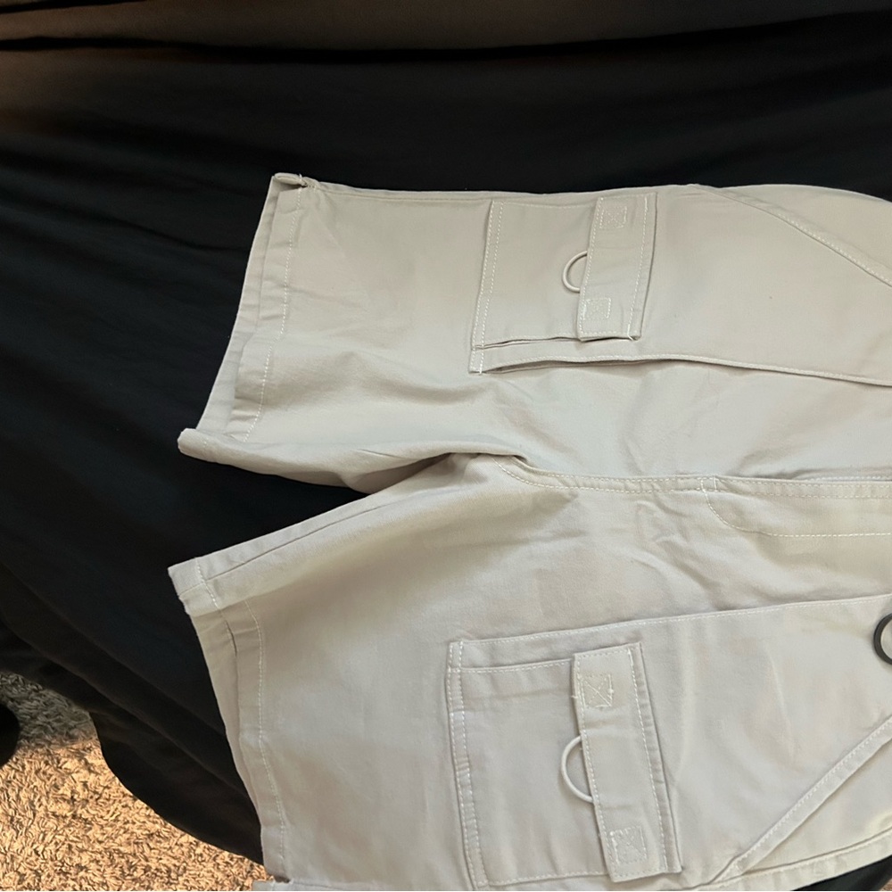 Beige Cargo Shorts